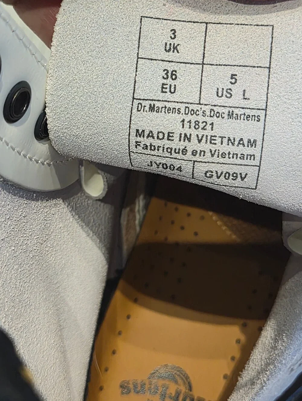 Dr. Martens White Leather Boots with Black Laces